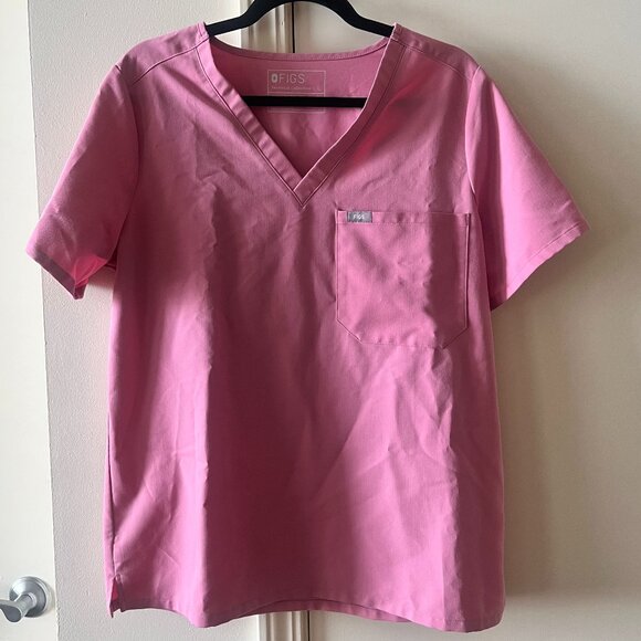 Figs Scrub Top – Chalk Pink – Size Large - Picture 1 of 5